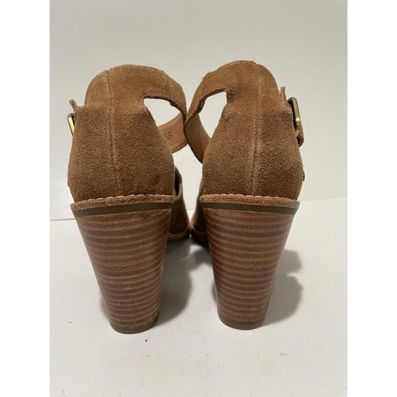 UGG Tan Suede Block Heel Sandals - Picture 3 of 8